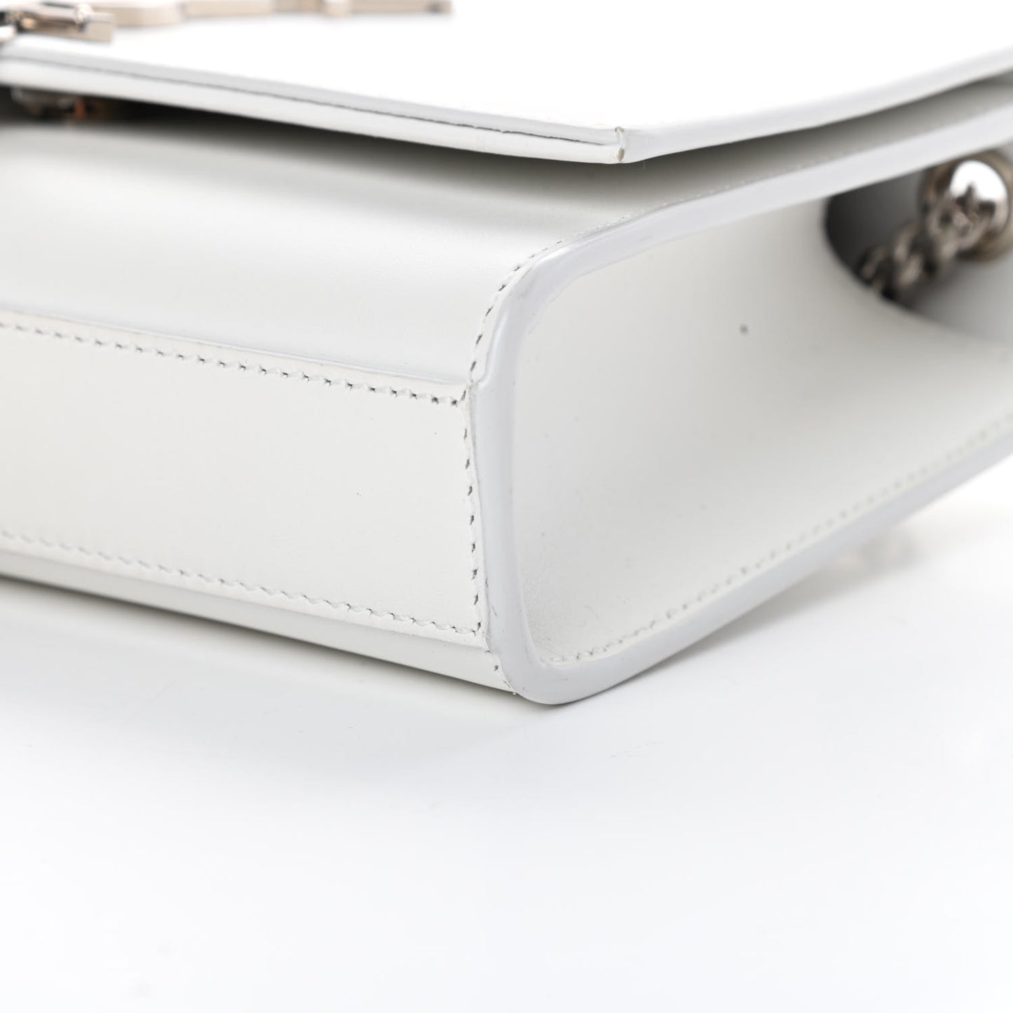 Smooth Calfskin Small Classic Monogram Kate Tassel Satchel Optical White