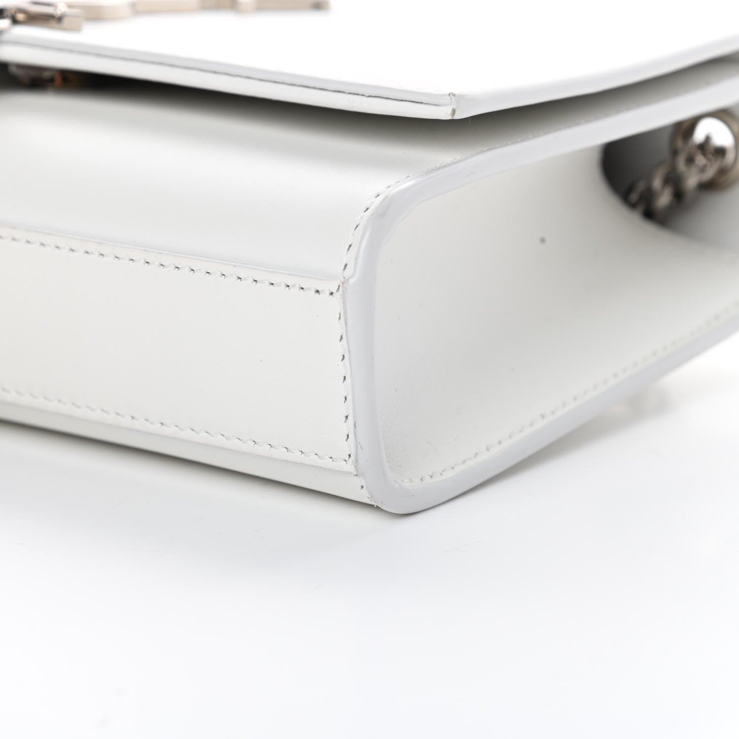 Saint Laurent Smooth Calfskin Small Classic Monogram Kate Tassel Satchel Optical White 10 of 16