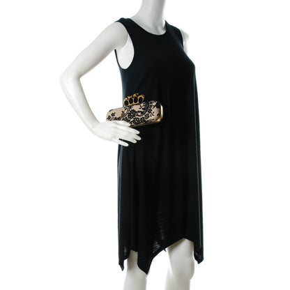 Alexander McQueen Lace Knuckle Duster Clutch Black Beige 2 of 8