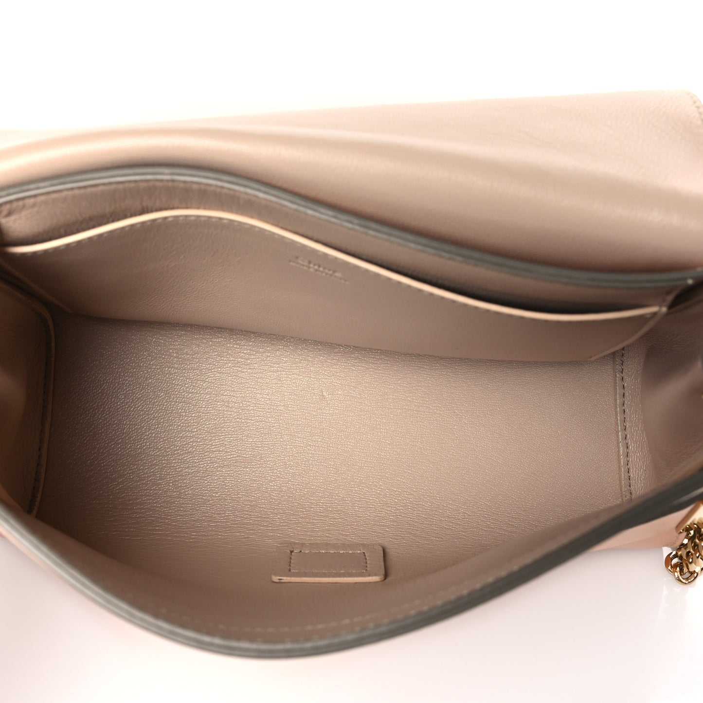 Lambskin Medium Elle Chain Clutch Nude