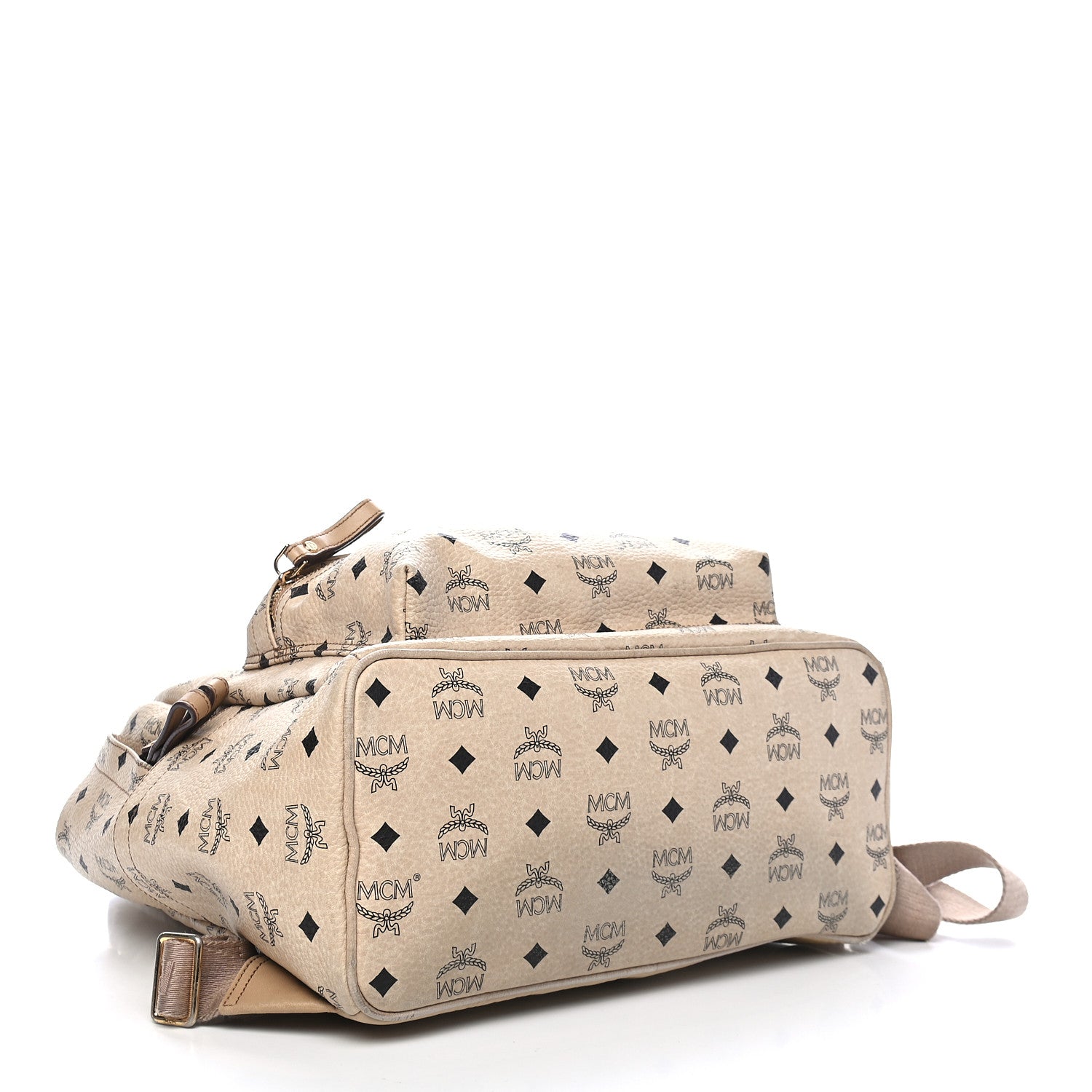 MCM Visetos Medium Studded Stark Backpack Beige 4 of 10