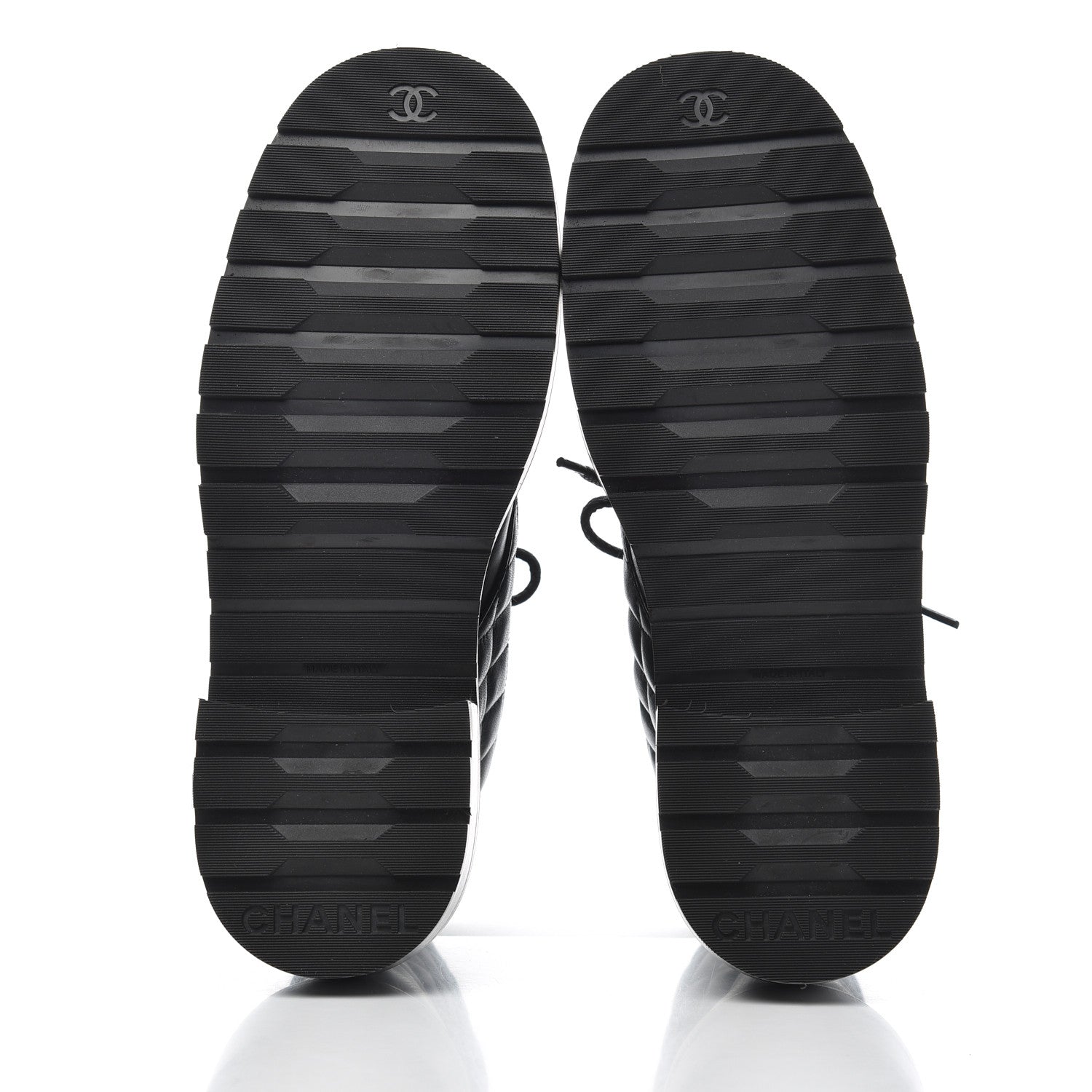 Chanel Shiny Lambskin Quilted Lace Up Combat Boots 38 Black 5 of 11