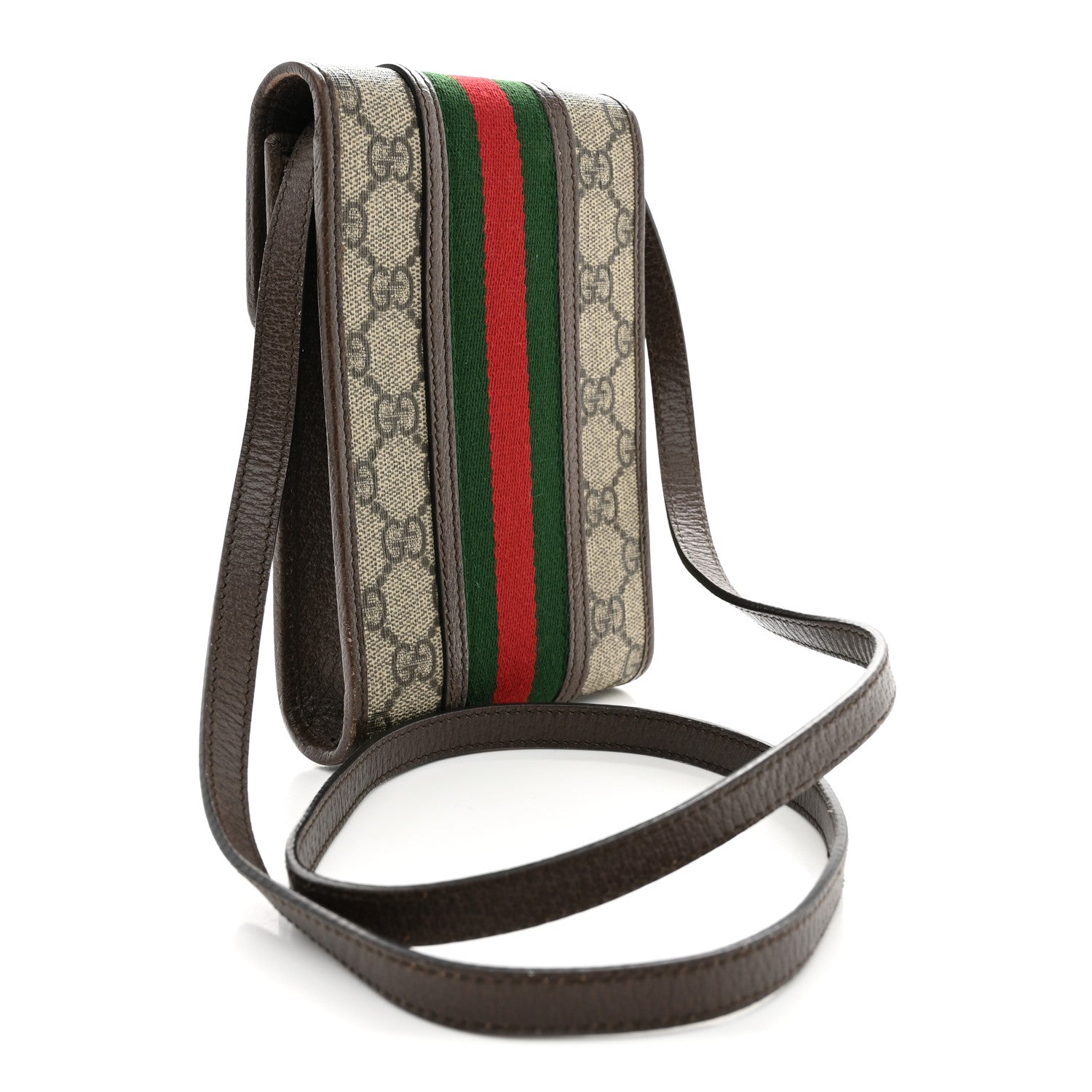 Gucci GG Supreme Monogram Web Mini Ophidia Crossbody Bag Beige New Acero Acero 3 of 11