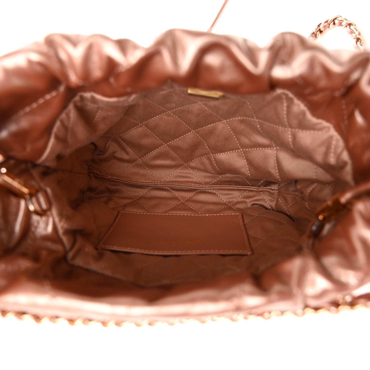 Chanel Metallic Calfskin Quilted Mini Chanel 22 Copper 5 of 11