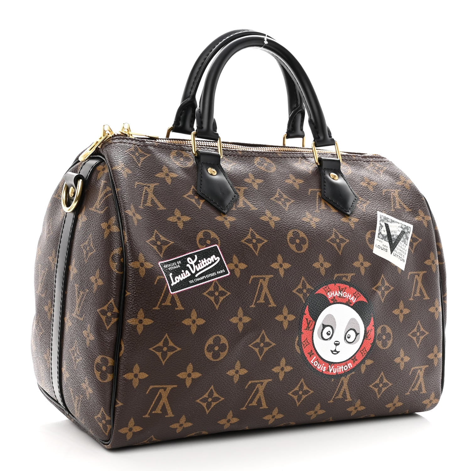 Louis Vuitton Monogram My World Tour Speedy Bandouliere 30 Black 2 of 8