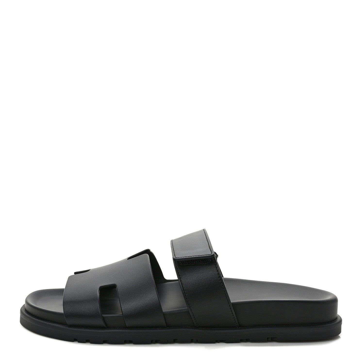 Hermes Calfskin Mens Chypre Sandals 42.5 Black 1 of 7