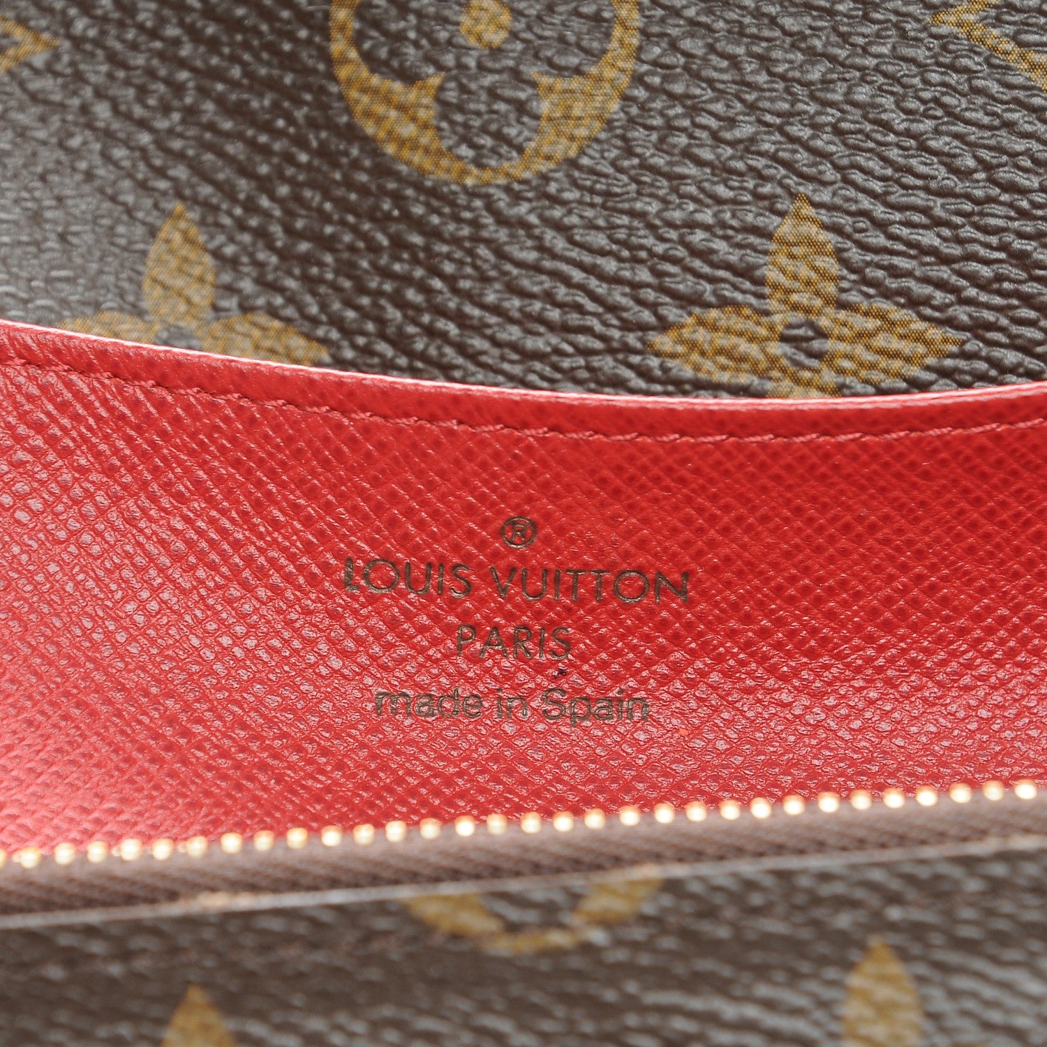 Louis Vuitton Monogram Emilie Wallet Red 6 of 9