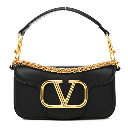 Valentino Garavani Calfskin Vlogo Small Loco Shoulder Bag Black 1 of 11
