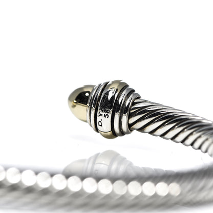 David Yurman Sterling Silver 14K Yellow Gold 5mm Cable Classics Dome Bracelet 5 of 5