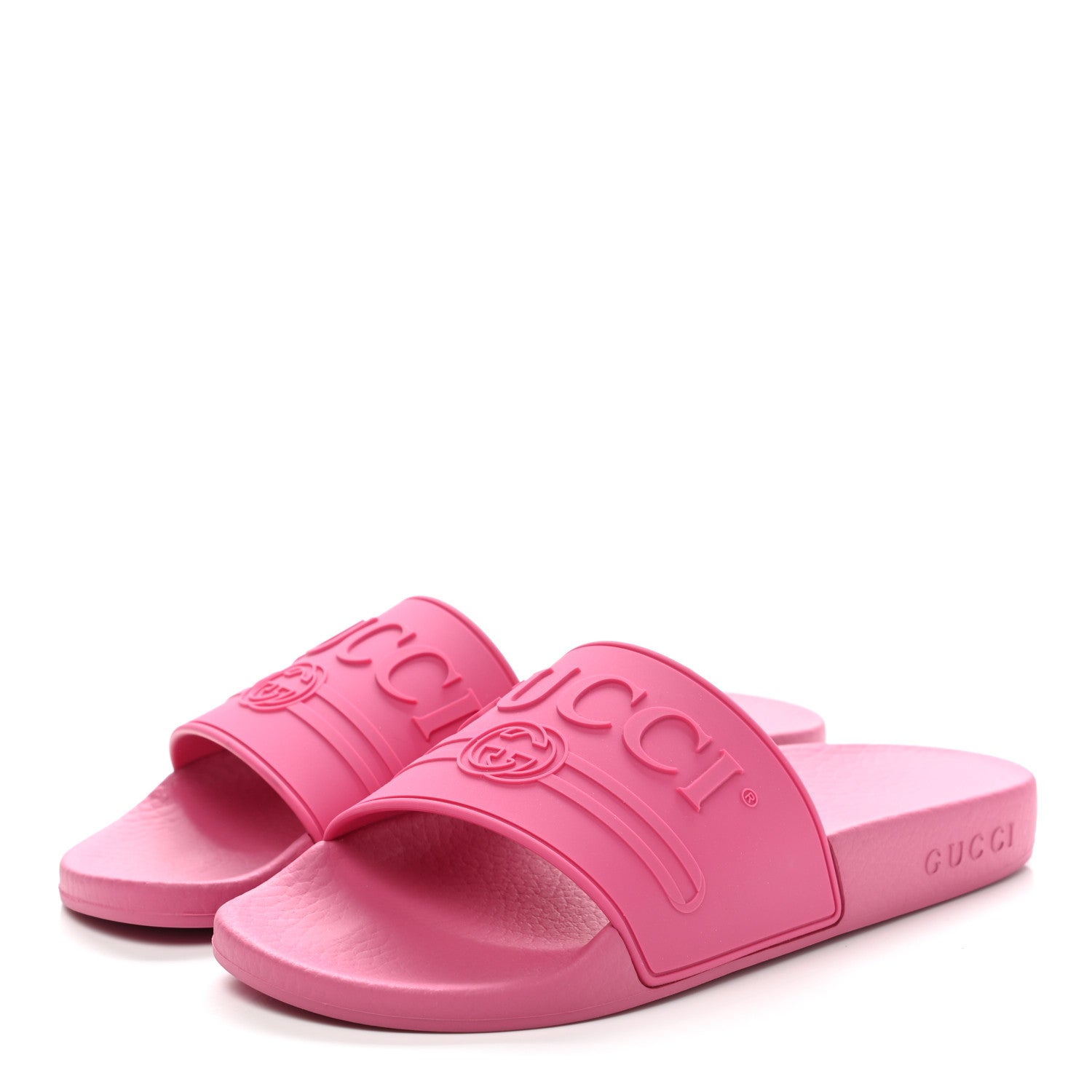 Gucci Rubber Womens Logo Slide Sandals 36 Fuchsia 3 of 9
