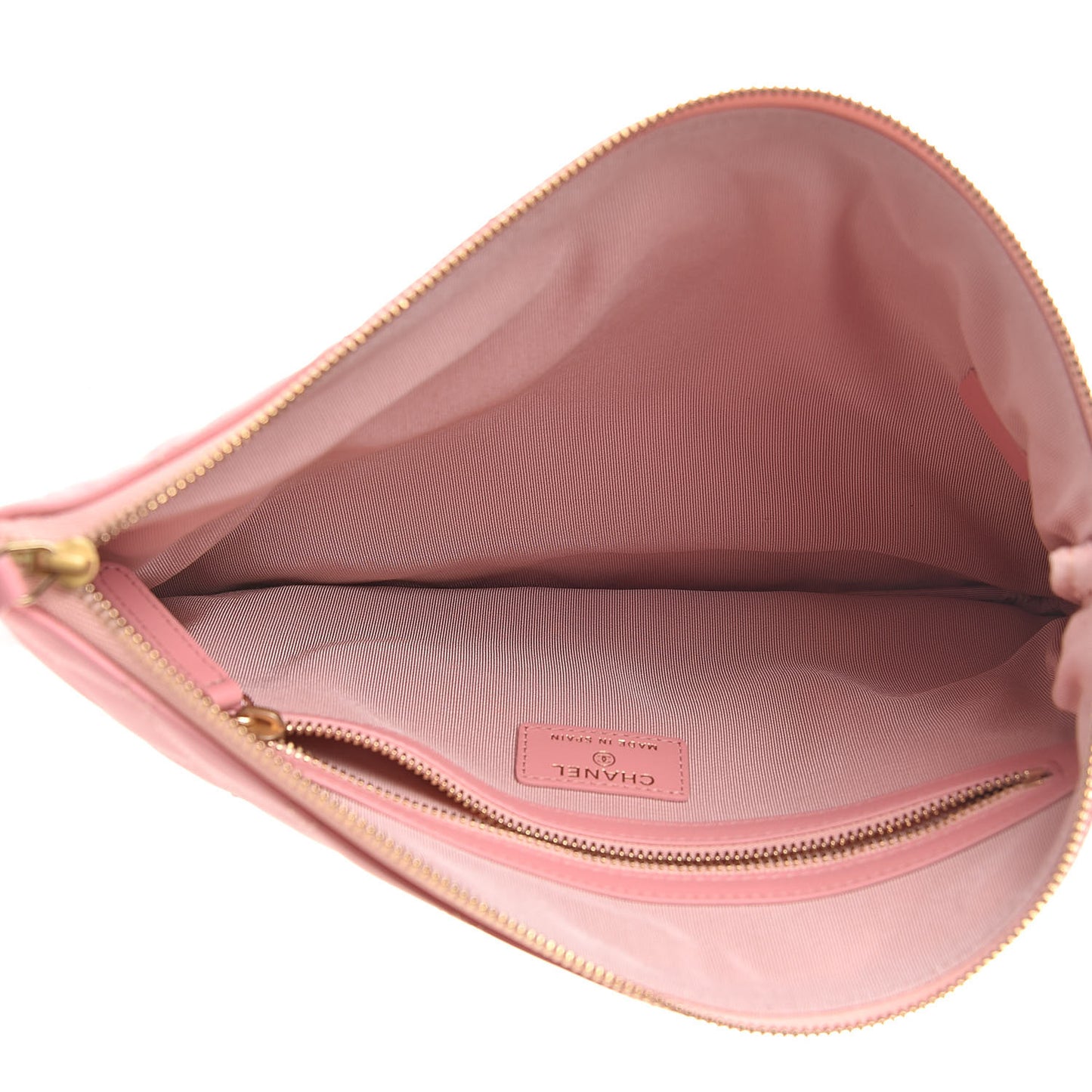 Lambskin Quilted Medium Cosmetic Case Pink