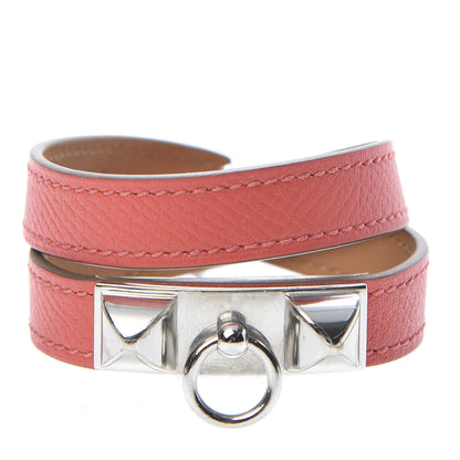 Hermes Epsom Rivale Double Tour Bracelet S Rose Jaipur 1 of 6