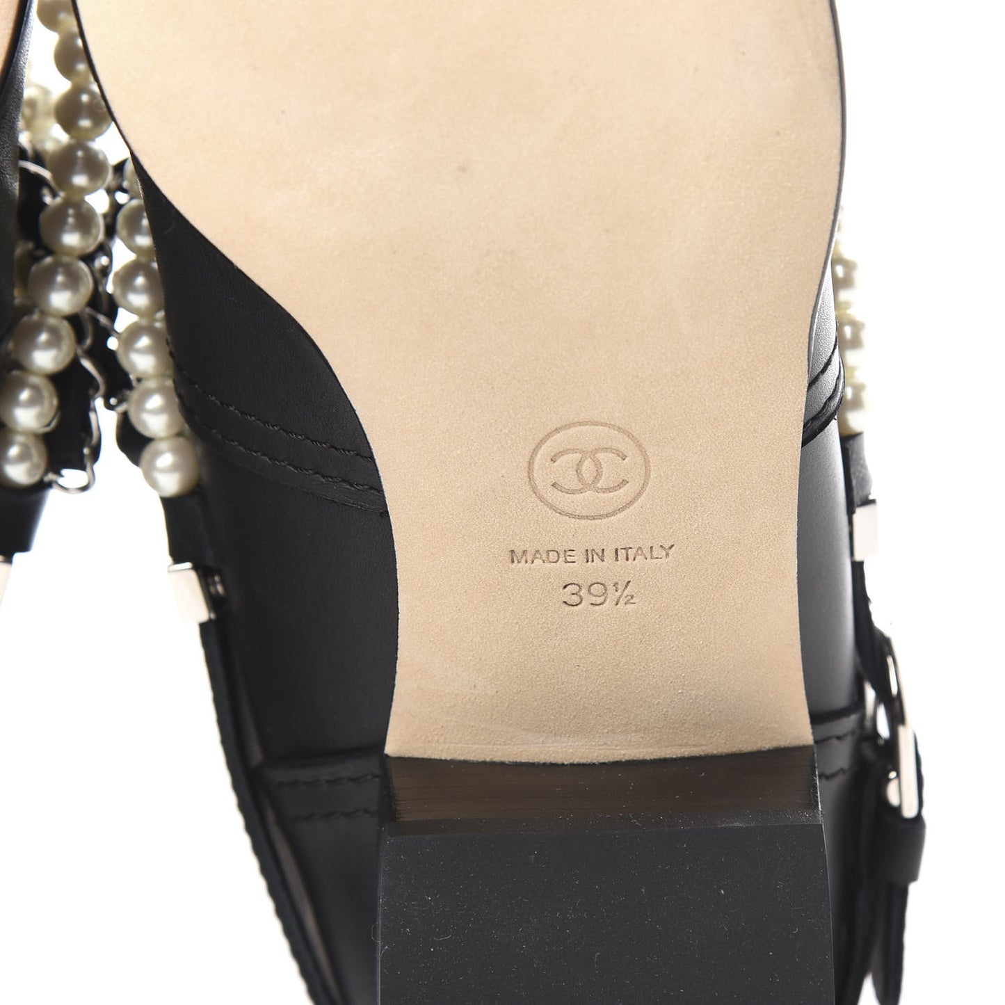Calfskin Pearl Cap Toe Short Boots 39.5 Black