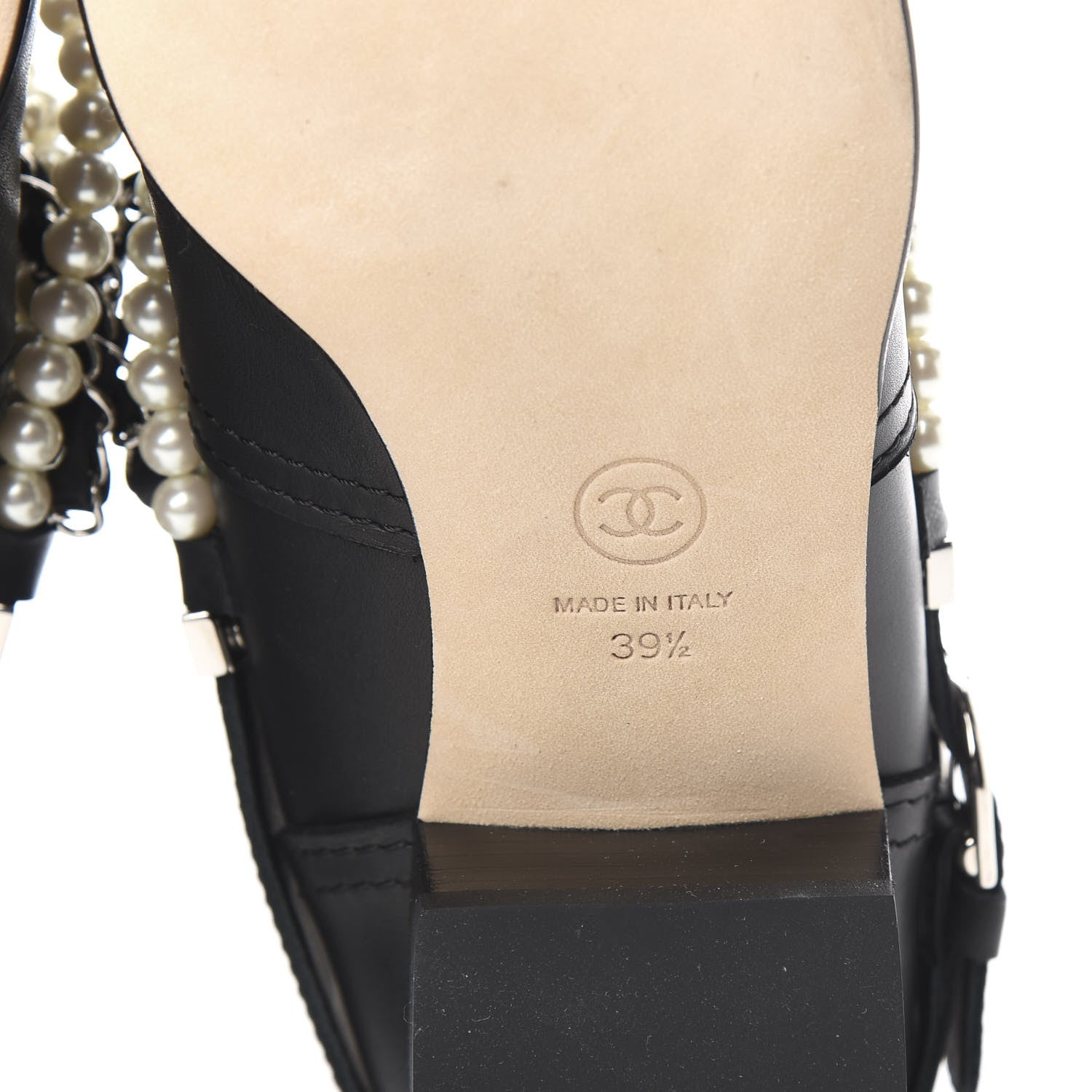 Chanel Calfskin Pearl Cap Toe Short Boots 39.5 Black 6 of 9
