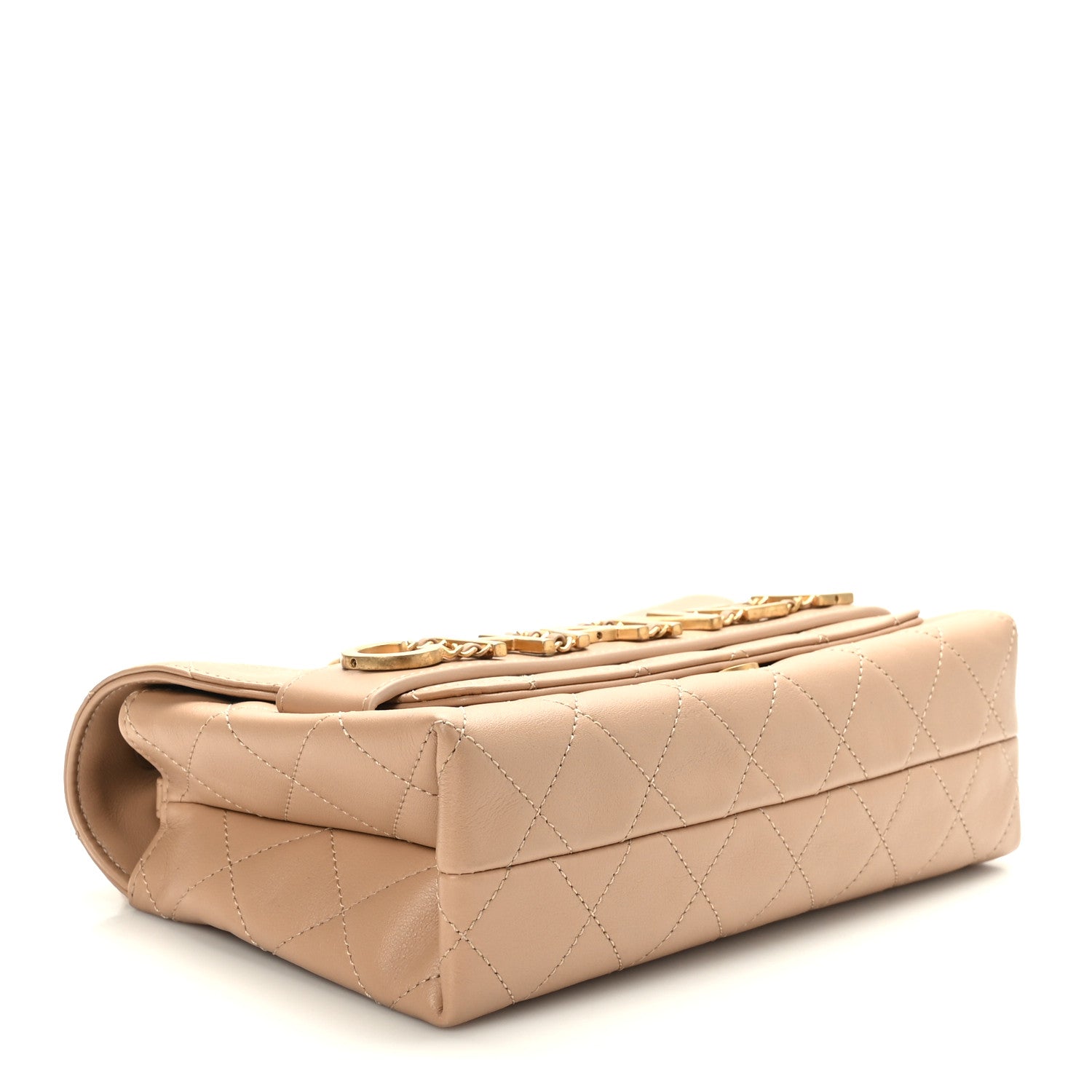 Chanel Calfskin Quilted Enchained Flap Beige 4 of 9