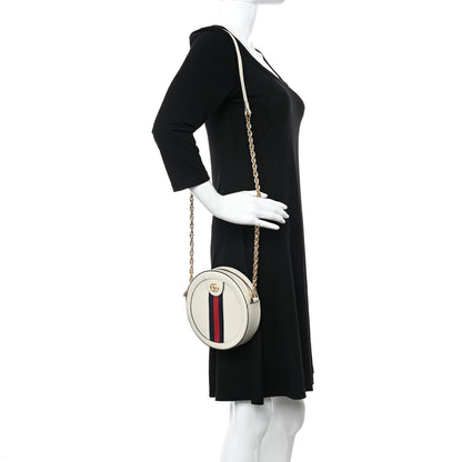 Gucci Textured Calfskin Web Mini Ophidia Round Shoulder Bag Mystic White 2 of 13