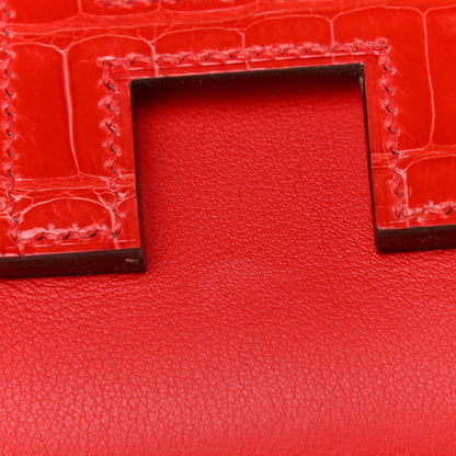 Hermes Swift Matte Alligator Jige Elan Touch 29 Clutch Rouge De Coeur 9 of 10