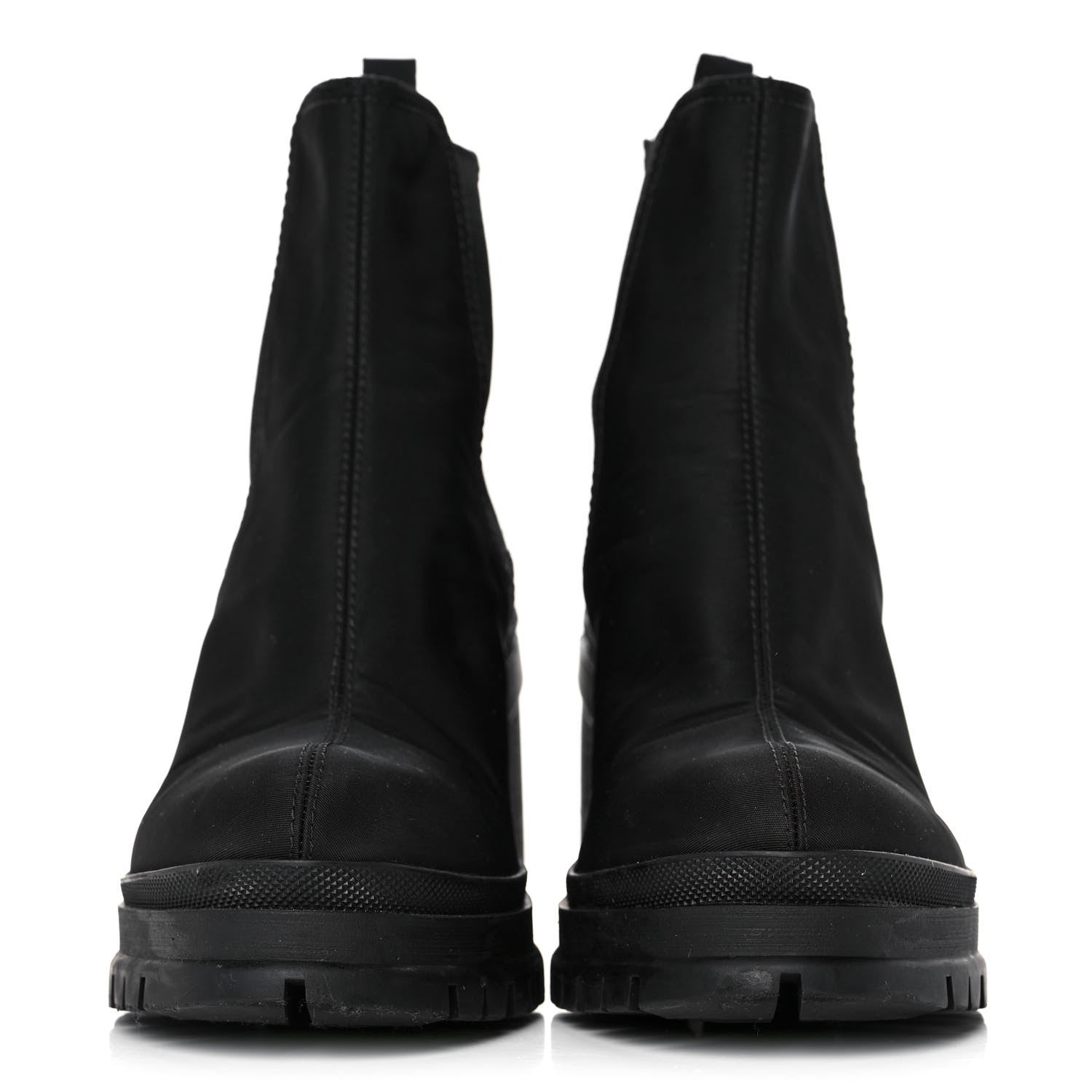 Prada Nylon Lug Sole Chelsea 55mm Boots 39 Black 2 of 12
