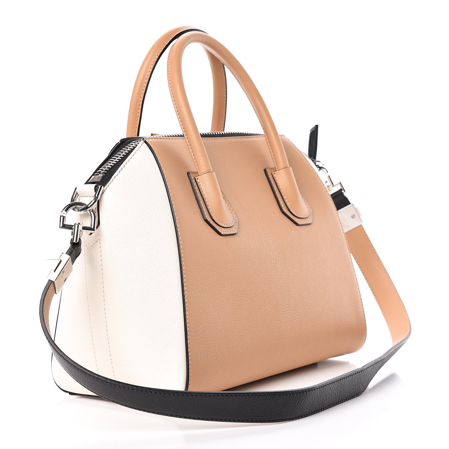 Givenchy Sugar Goatskin Small Tri-Color Antigona Light Brown Beige Black 3 of 10