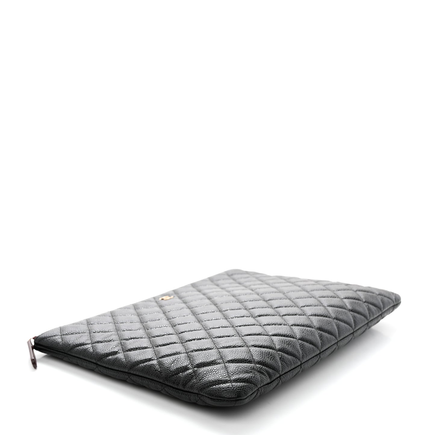 Caviar Quilted Large Cosmetic Case Black