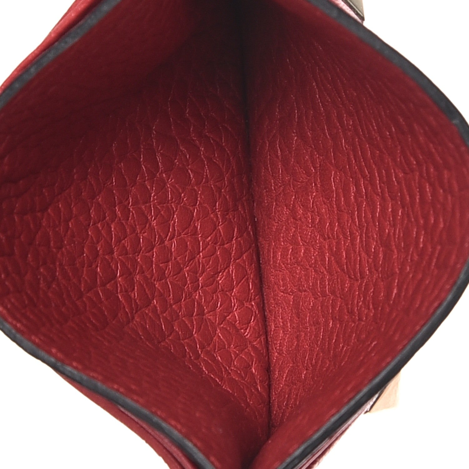 Valentino Garavani Pebbled Calfskin Rockstud Card Holder Red 5 of 8