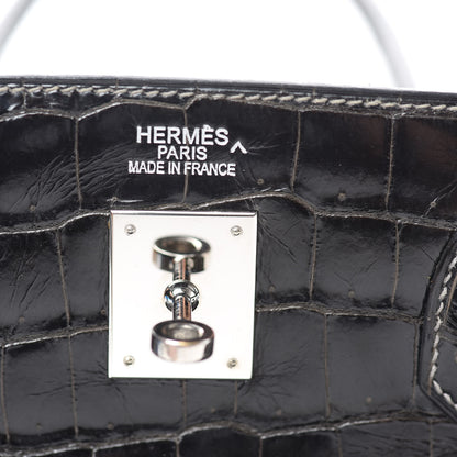 Hermes Shiny Porosus Crocodile Birkin 40 Graphite 21 of 45