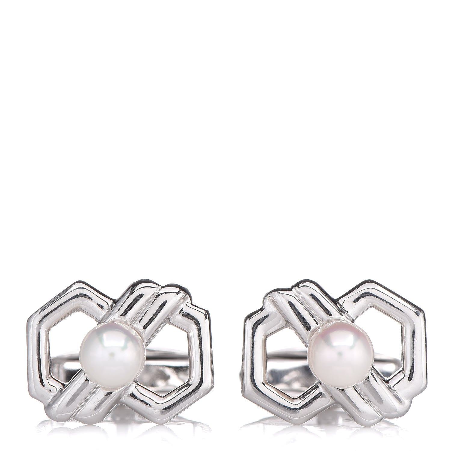 Mikimoto Sterling Silver Pearl Cufflinks 1 of 5