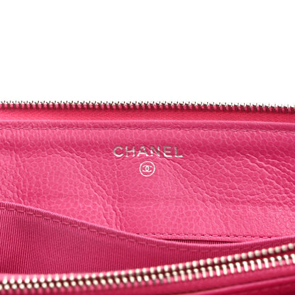 Chanel Caviar Quilted Enamel Zipped Clutch  Pink 6 of 11