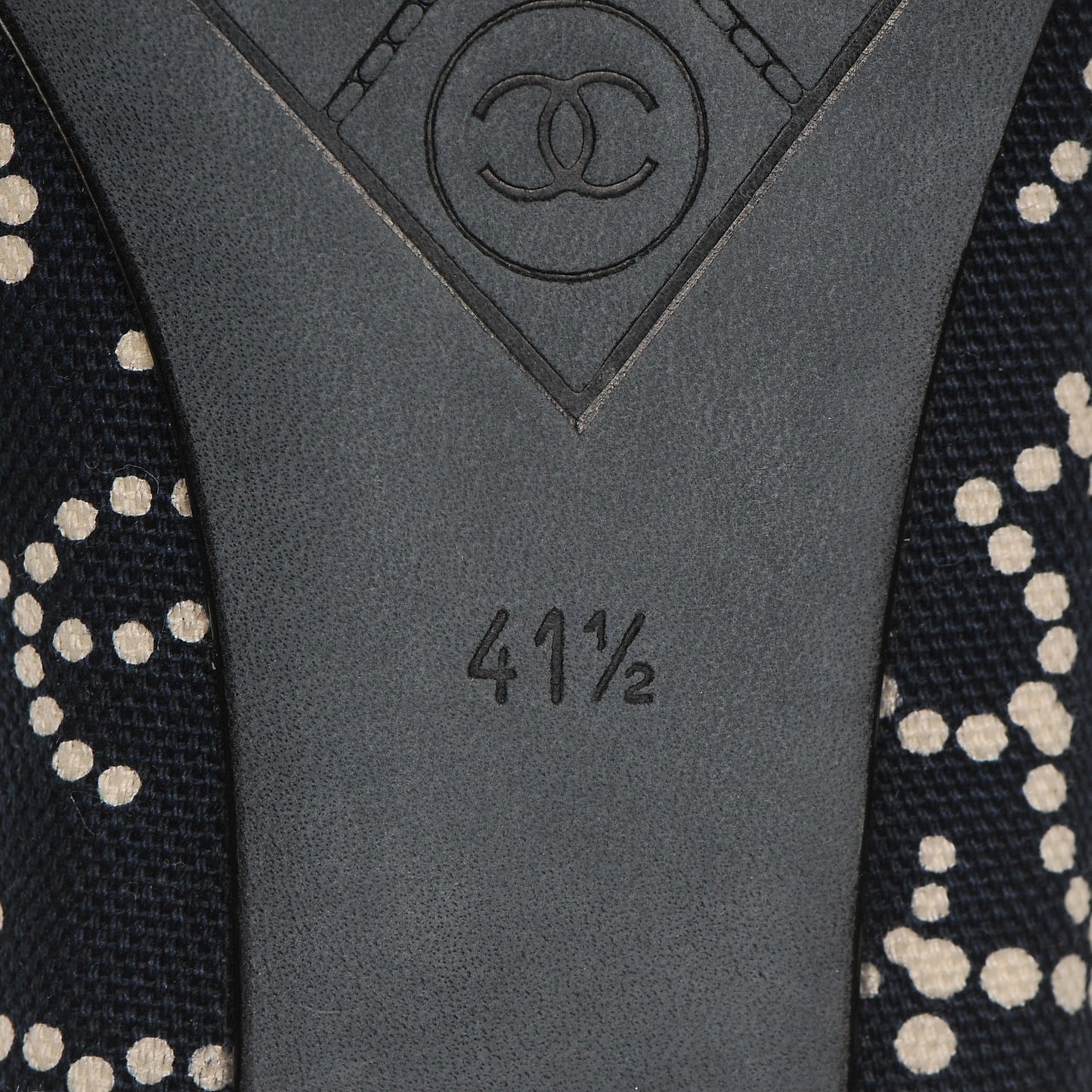 Canvas Patent Ballerina Flats 41.5 Navy Blue