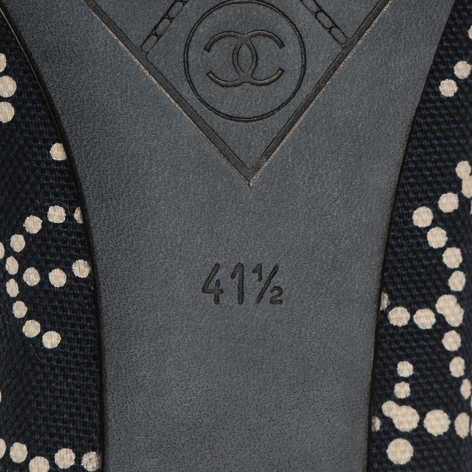 Chanel Canvas Patent Ballerina Flats 41.5 Navy Blue 6 of 7