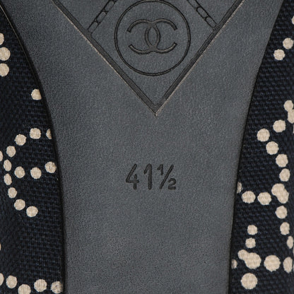 Chanel Canvas Patent Ballerina Flats 41.5 Navy Blue 6 of 7