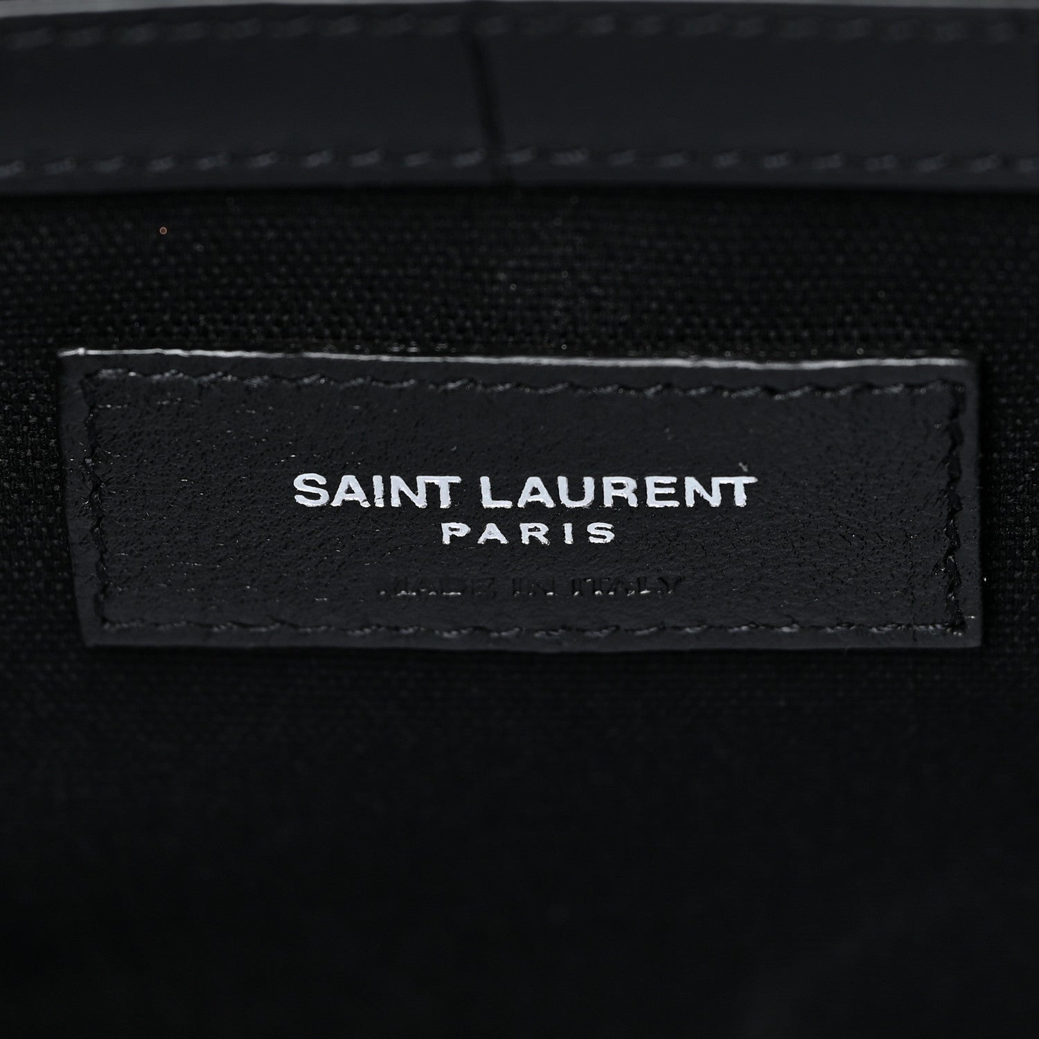 Saint Laurent Calfskin Crocodile Embossed Large Manhattan Shopper Tote Black 6 of 9