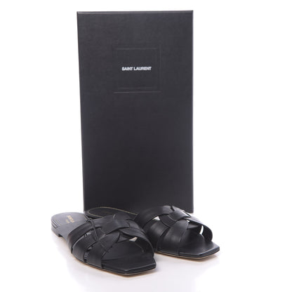 Saint Laurent Calfskin Nu Pied 05 Slide Sandals 38.5 Black 9 of 9