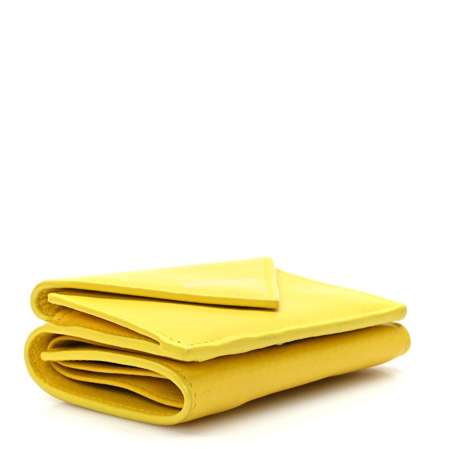 Smooth Calfskin Mini Papier Wallet Jaune Soleil