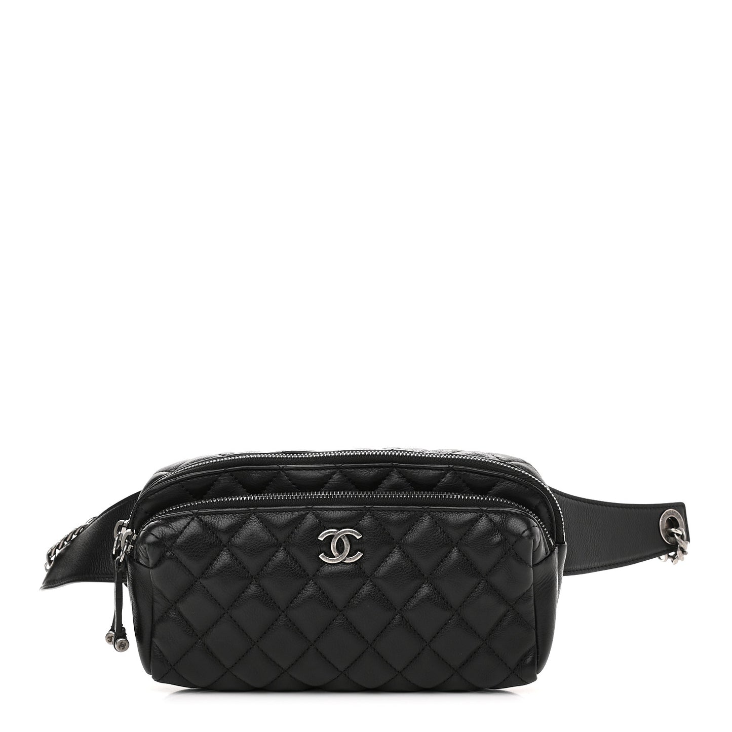 Calfskin Quilted Waist Bag Black