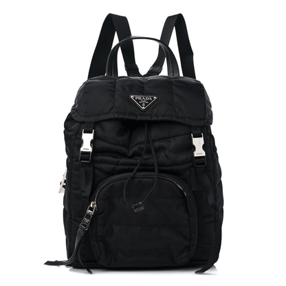Prada Tessuto Nylon Quilted Double Buckle Backpack Black 1 of 9