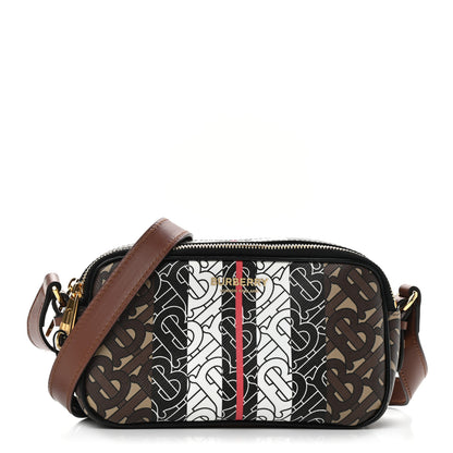 Burberry E-Canvas Monogram Stripe Micro Camera Bag Bridle Brown 1 of 10