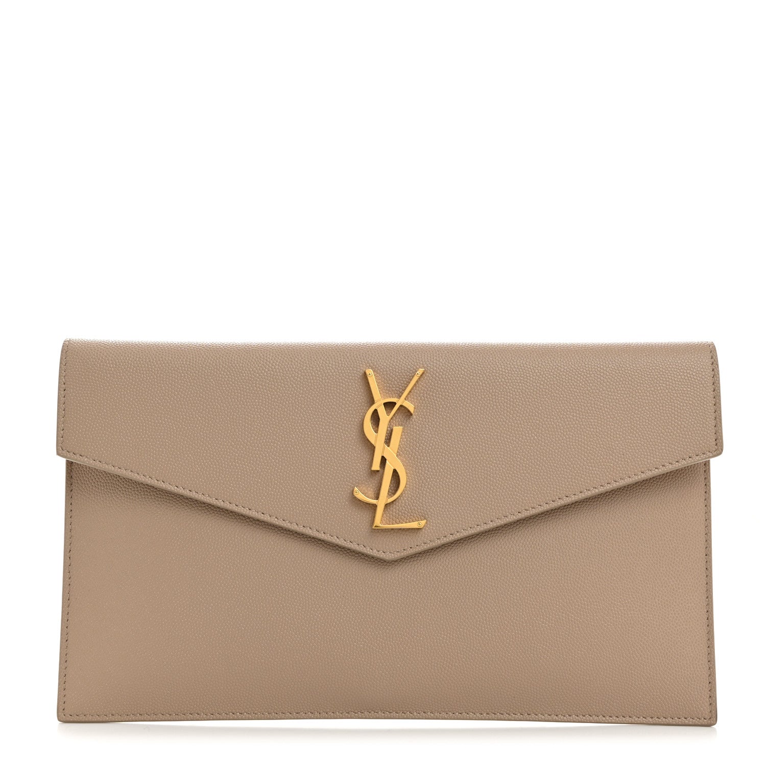 Saint Laurent Grain De Poudre Uptown Pouch Dark Beige 1 of 6