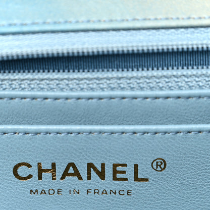 Chanel Lambskin Degrade Quilted Maxi Single Flap Light Blue 6 of 11