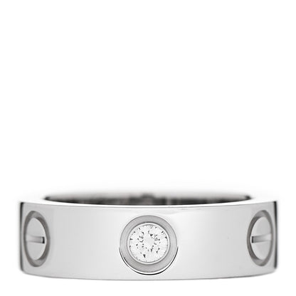 Cartier 18K White Gold 3 Diamond 5.5mm LOVE Ring 50 5.25 1 of 5