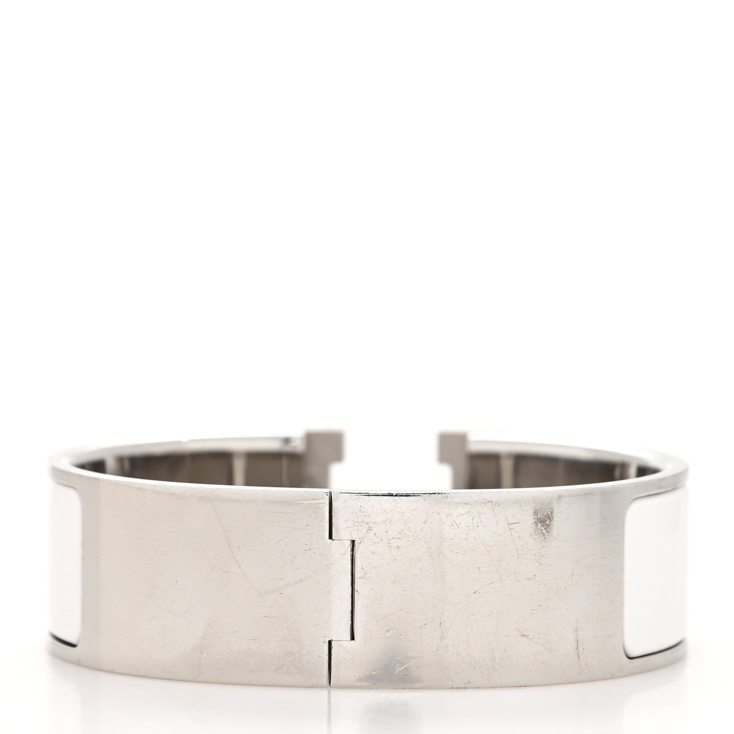 Enamel Wide Clic Clac H Bracelet GM White