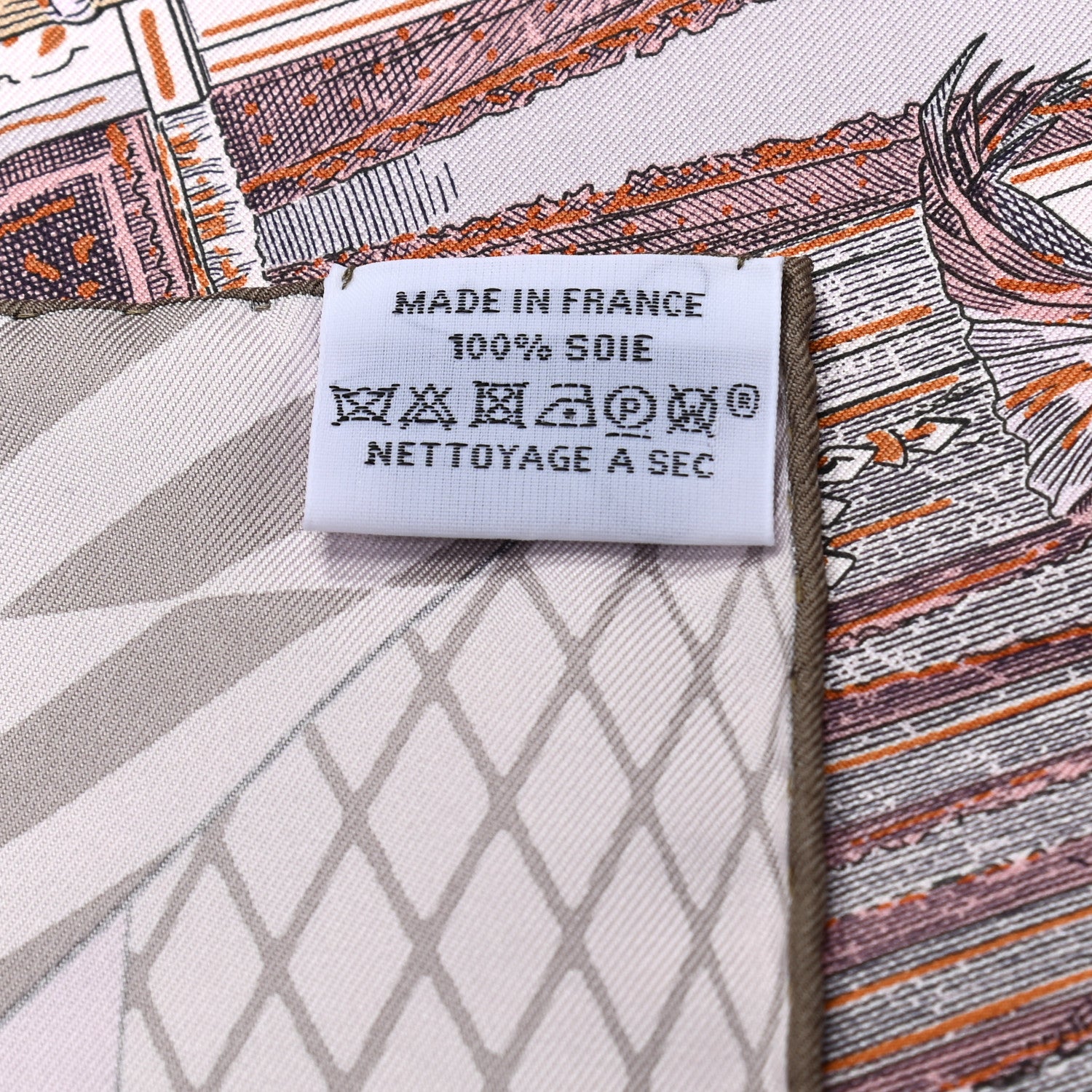 Hermes Silk Grand Theatre Nouveau Scarf 90 Rose Pale Etoupe 6 of 6