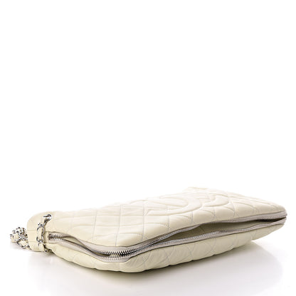 Chanel Caviar Quilted Expandable Zip Shoulder Bag White 4 of 15
