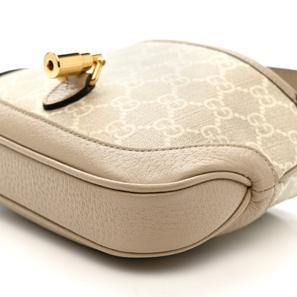 Gucci GG Supreme Monogram Textured Dollar Calfskin Mini Jackie 1961 Hobo Beige Mystic White Oatmeal 11 of 14