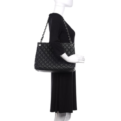 Chanel Caviar Quilted CC Shopping Tote Black 2 of 11
