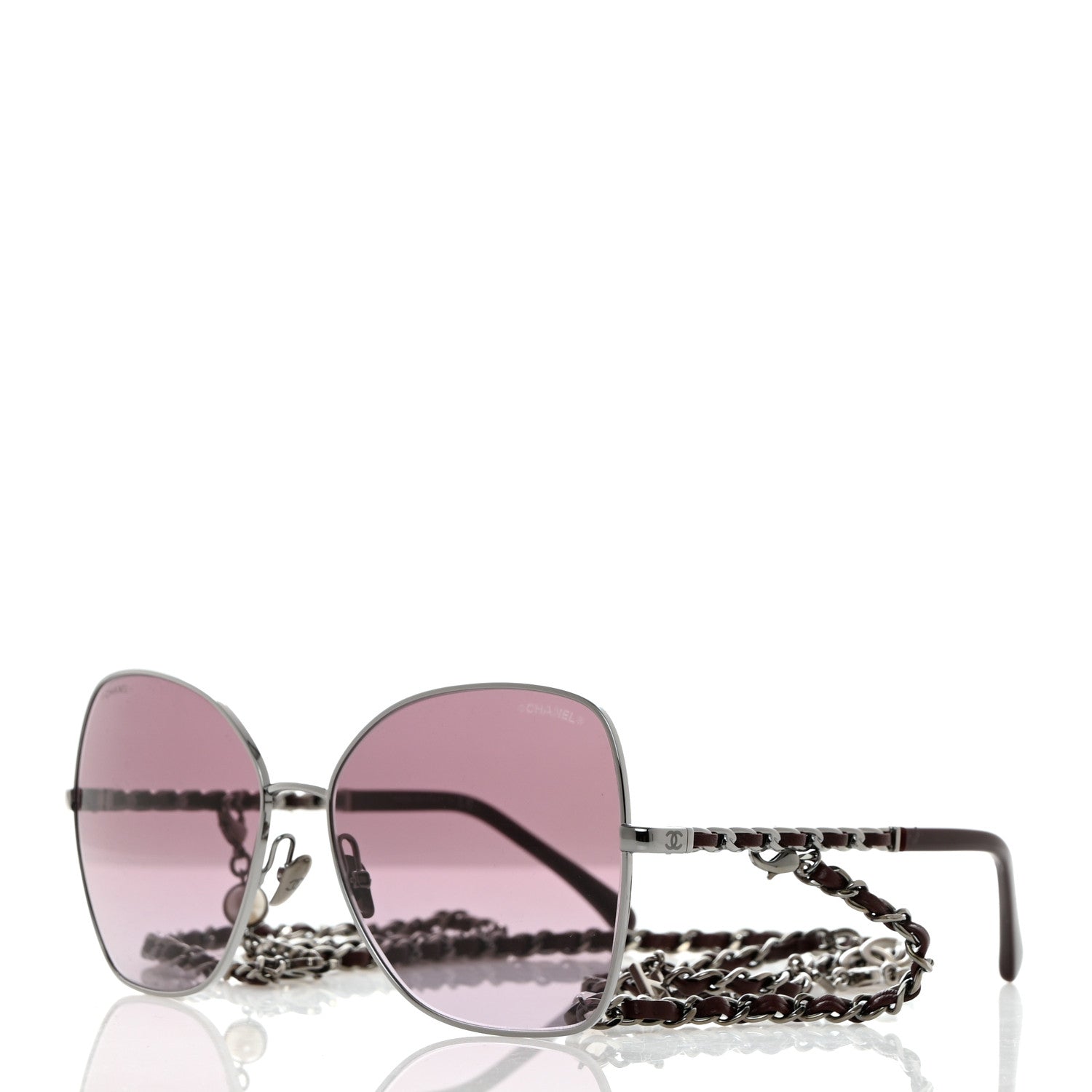 Chanel Metal Square Frame Chain Sunglasses 4274-Q Purple 2 of 9