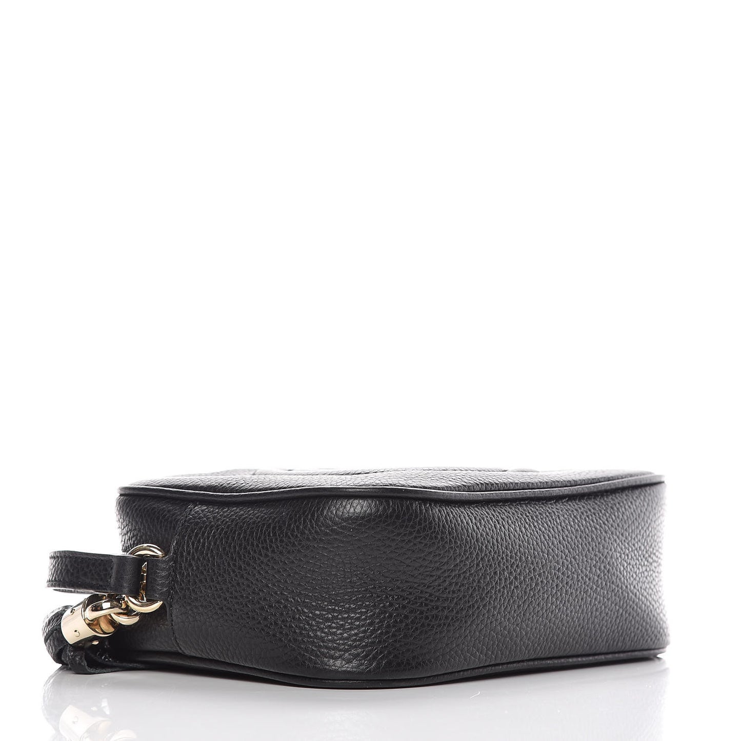 Pebbled Calfskin Small Soho Disco Bag Black
