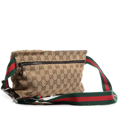 Gucci GG Monogram Web Double Pocket Belt Bag Ebony 3 of 8