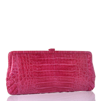 Nancy Gonzalez Crocodile Frame Clutch Fuchsia 3 of 8