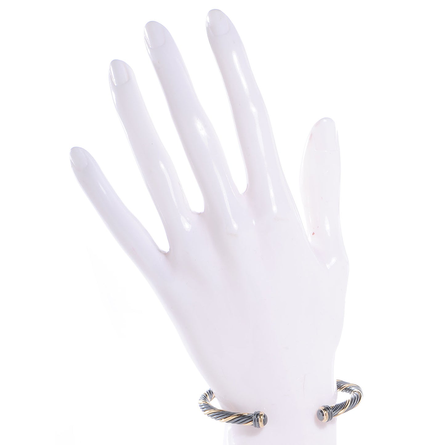 Darkened Sterling Silver 18k Gold Black 5mm Cable Bracelet